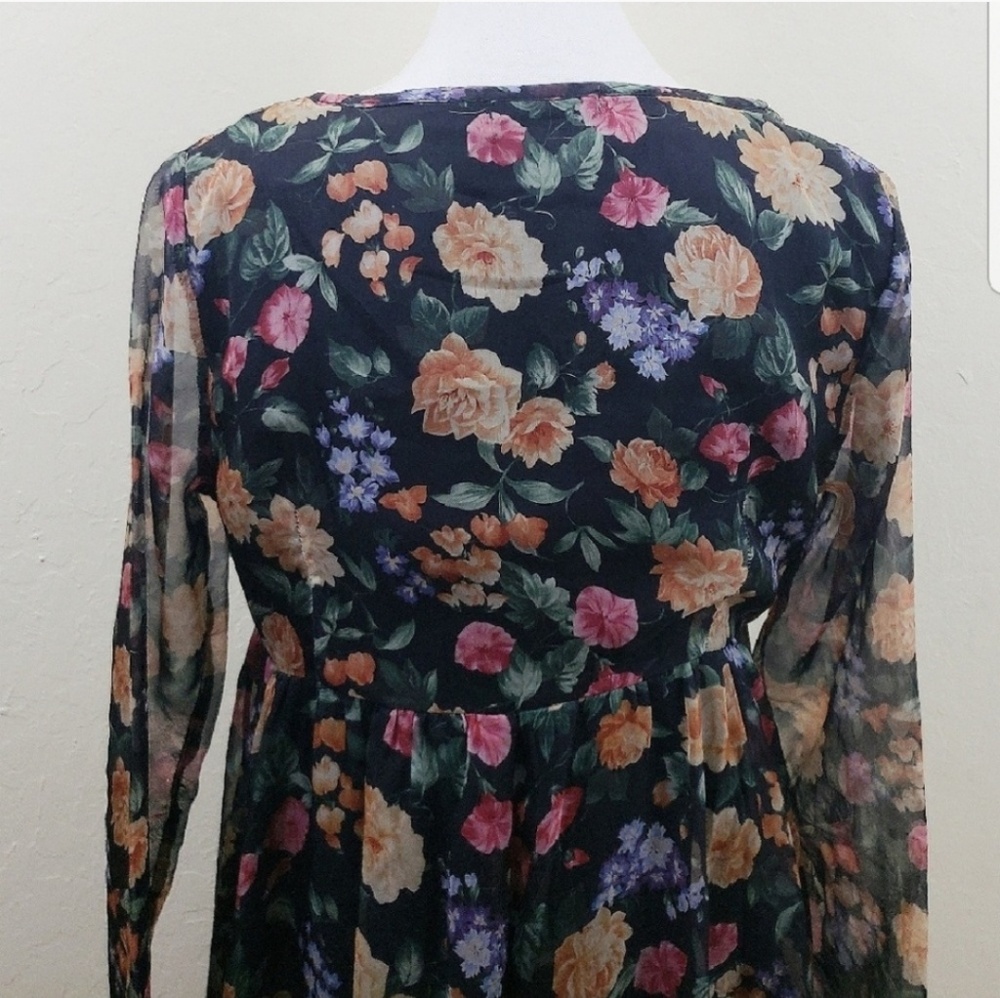 Mink Pink | Floral Sheer Sleeve Dress - Picture 5 of 6